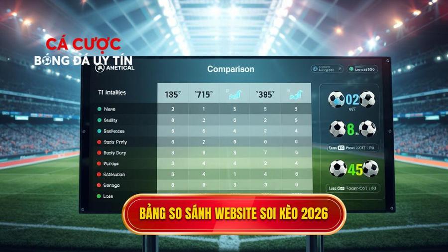 Top website soi kèo bóng đá uy tín nhất 2026: Lựa chọn thông minh cho bet thủ 3 Bảng so sánh Top website soi kèo bóng đá uy tín nhất 2026